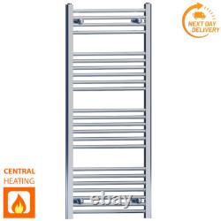 Heated Towel Rail Radiator 1200mm Height Flat Chrome- Straight Designer Bathroom