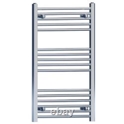 Heated Towel Rail Radiator 450mm Width Flat Chrome- Straight Designer Bathroom