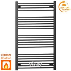Heated Towel Rail Radiator 700mm Width Matt Black Designer Bathroom Warmer