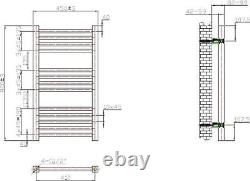 Heated Towel Rail Radiator Bathroom Central Heating Square Bar Chrome 800x450mm