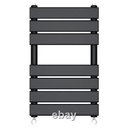 Heated Towel Rail Radiator Bathroom Designer Flat Panel Ladder Warmer Black