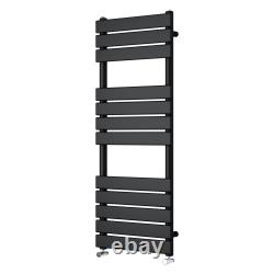 Heated Towel Rail Radiator Bathroom Designer Flat Panel Ladder Warmer Black