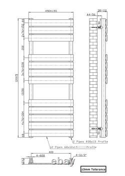 Heated Towel Rail Radiator Bathroom Designer Flat Panel Ladder Warmer Black