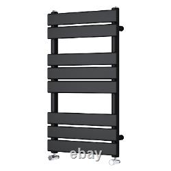 Heated Towel Rail Radiator Bathroom Designer Flat Panel Ladder Warmer Black