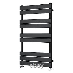 Heated Towel Rail Radiator Bathroom Designer Flat Panel Ladder Warmer Black