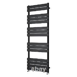 Heated Towel Rail Radiator Bathroom Designer Flat Panel Ladder Warmer Black