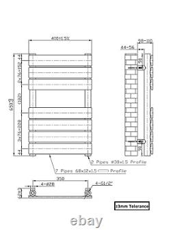 Heated Towel Rail Radiator Bathroom Designer Flat Panel Ladder Warmer Black