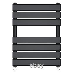 Heated Towel Rail Radiator Bathroom Designer Flat Panel Ladder Warmer Black