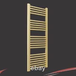 Heated Towel Rail Radiator Brushed Brass STRAIGHT 400mm(w) x 1200mm(h) 1637 BTUs