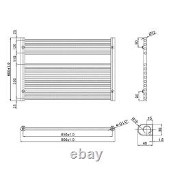 Heated Towel Rail Radiator Brushed Brass STRAIGHT 900mm(w) x 600mm(h) 1744 BTUs