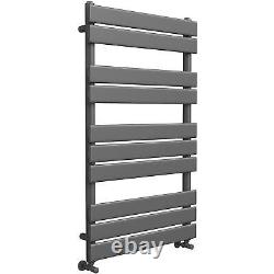 Heated Towel Rail Radiator Ladder Bathroom Designer Flat Grey 1000mm Warmer Rad