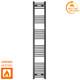 Heated Towel Rail Radiator Matt Black 350mm Width Elegant Designer Bathroom