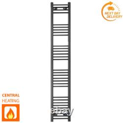 Heated Towel Rail Radiator Matt Black 350mm Width Elegant Designer Bathroom