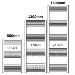 Heated Towel Rail Radiator Rad Chrome Straight Warmer Ladder All Sizes Bathroom