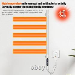 Heated Towel Rail Radiator, Stainless Steel Electric with 180° Rotation Grey