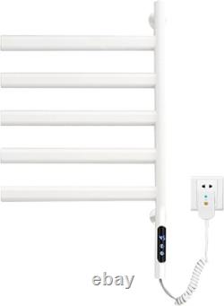 Heated Towel Rail Radiator, Stainless Steel Electric with 180° Rotation Grey