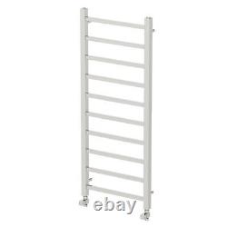 Heated Towel Rail Radiator Wall Mounted Square Bar Ladder Chrome 1200 x 500mm