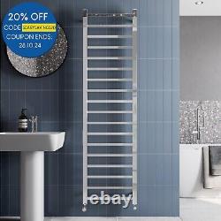 Heated Towel Rail Radiator Wall Mounted Square Bar Ladder Chrome 1800 x 500mm