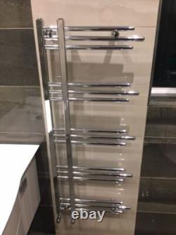 Heated Towel Rail Radiator Warmer Chrome BEAUMARIS 500mm(w) x 1200mm(h) 751 BTU
