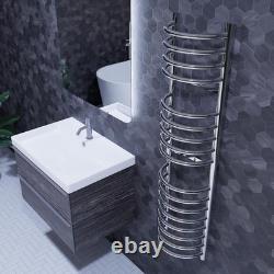 Heated Towel Rail Radiator Warmer Chrome BUCKLEY 300mm(w) x 1200mm(h) 1795 BTUs