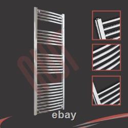 Heated Towel Rail Radiator Warmer Chrome CURVED 500mm(w) x 1400mm(h) 2352 BTUs