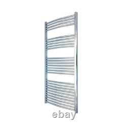 Heated Towel Rail Radiator Warmer Chrome CURVED 500mm(w) x 1400mm(h) 2352 BTUs