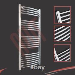 Heated Towel Rail Radiator Warmer Chrome CURVED 600mm(w) x 1200mm(h) 2376 BTUs