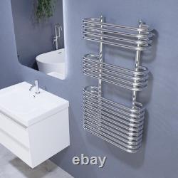 Heated Towel Rail Radiator Warmer Chrome NEATH 500mm(w) x 900mm(h) 2227 BTUs