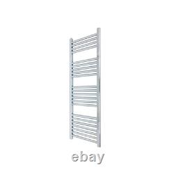Heated Towel Rail Radiator Warmer Chrome STRAIGHT 300mm(w) x 1200mm(h) 1326 BTUs