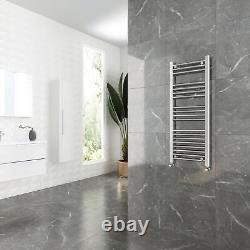 Heated Towel Rail Radiator Warmer Chrome STRAIGHT 400mm(w) x 1000mm(h) 1385 BTUs