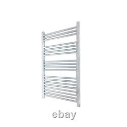 Heated Towel Rail Radiator Warmer Chrome STRAIGHT 500mm(w) x 1000mm(h) 1737 BTUs