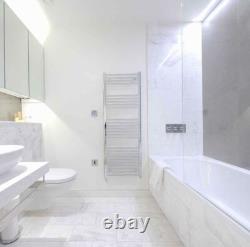 Heated Towel Rail Radiator Warmer Chrome STRAIGHT 500mm(w) x 1400mm(h) 2294 BTUs