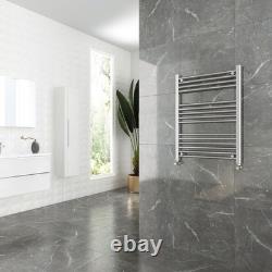 Heated Towel Rail Radiator Warmer Chrome STRAIGHT 600mm(w) x 800mm(h) 1624 BTUs