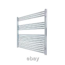 Heated Towel Rail Radiator Warmer Chrome STRAIGHT 900mm(w) x 900mm(h) 2464 BTUs