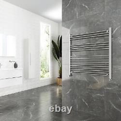 Heated Towel Rail Radiator Warmer Chrome STRAIGHT 900mm(w) x 900mm(h) 2464 BTUs