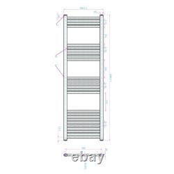 Heated Towel Rail STRAIGHT Gunmetal Bathroom Radiator 500mm(w) x 1600mm(h)