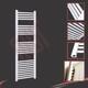 Heated Towel Rail Straight White Bathroom Radiator 500mm(w) X 1500mm(h) 2642 Btu