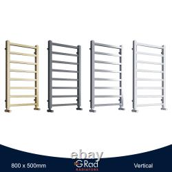 Heated Towel Rail Square Corner Grey Brass Chrome White Bathroom Radiator G-Rad