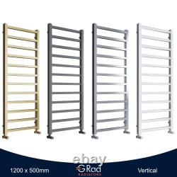 Heated Towel Rail Square Corner Grey Brass Chrome White Bathroom Radiator G-Rad