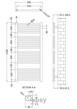 Heated Vertical Towel Rail with Straight Rails