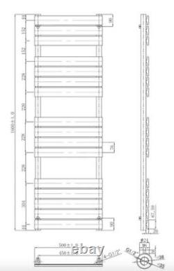 Heated towel rail Rosa Chrome Heated Towel Rail 1600x500mm Easybathrooms