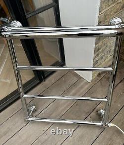 Heated towel rail in great condition with high quality metal material throughout