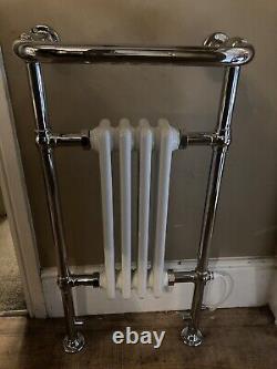 Heritage Electric Bathroom Radiator Heated Towel Rail Chrome Silver Cream