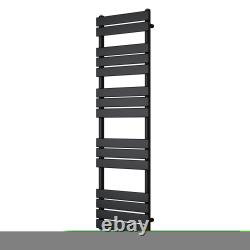 Horizontal Vertical Flat Panel Oval Column Radiator Heated Towel Rail Black Rads