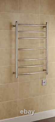 Kingston Eco Dry Electric Towel Warmer Heated Towel Rail Stainless Steel Curved