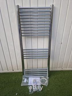 LAURA PHOENIX ROUND TUBE HEATED TOWEL RAIL 1200 x 500mm STANDARD CHROME
