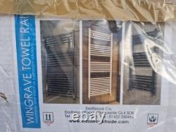 LAURA PHOENIX ROUND TUBE HEATED TOWEL RAIL 1200 x 500mm STANDARD CHROME