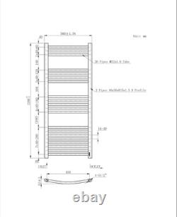 LEBTAR Towel Rail M 120cm x 50cm Brushed Gold Heated Towel Warmer