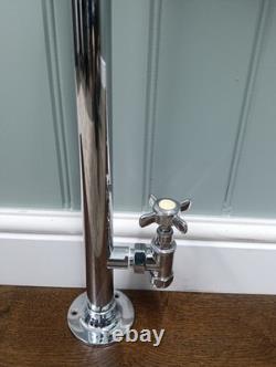 Large Chrome Wall Mounted Heated Towel Rail Classic Style New Old Stock