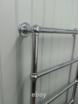 Large Chrome Wall Mounted Heated Towel Rail Classic Style New Old Stock